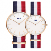 FILA 斐乐  运动休闲防水石英红白蓝表带情侣表FLM/FLL38-778 398元