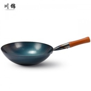 川锦 手工锻打 熟铁锅 圆底炒锅 32cm