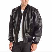 ALPHA INDUSTRIES  MA-1 男士真皮飞行员夹克 质感十足 帅气有型