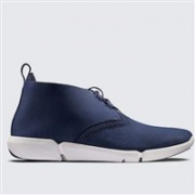 17年新款：Clarks 其乐 Triflow 男士三瓣底高帮鞋 蓝色