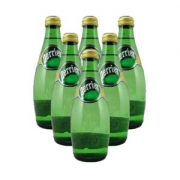 法国进口  巴黎水Perrier气泡矿泉水 原味  玻璃瓶装1箱  330MLx24瓶