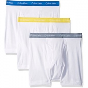 Calvin Klein 男士纯棉彩边平角内裤3条装