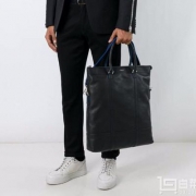 意大利产 Furla 芙拉 男士可折叠牛皮手提斜跨包