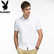 花花公子（PLAYBOY）  男士短袖衬衫