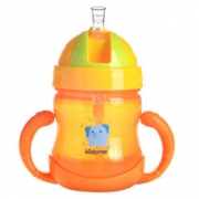 凑单品！kidsme 亲亲我 909068R 双柄吸管杯 240ml    9.9元