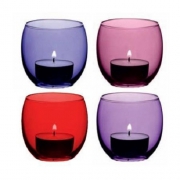LSA International Corona系列 Votive Holder 手工吹制烛托烛台 浆果色＊4