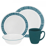 中亚Prime会员！ Corelle 康宁餐具 Crimson Trellis 陶瓷餐具套装 16件套 蓝色款