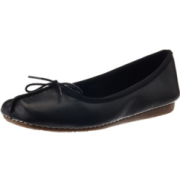 Clarks 其乐 Freckle Ice女士真皮平底芭蕾鞋 黑色 到手￥202！