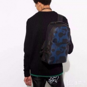 Coach 蔻驰 男士印花真皮背包 $198（$225 公码8折）