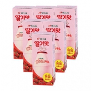 Binggrae 宾格瑞 草莓味牛奶饮料 200ml*6  折14.9元（5件5折）