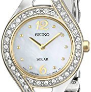 prime会员日！seiko 精工光动能施华洛世奇水晶镀银女表