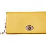 COACH 蔻驰 Crossgrain Leather Slim Chain Envelope 女士斜挎包