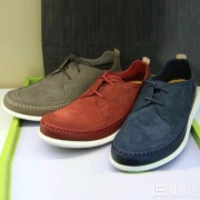 限UK9码，Clarks 其乐 Pitman Free 男士真皮低帮休闲鞋 红色 Prime会员凑单免费直邮含税