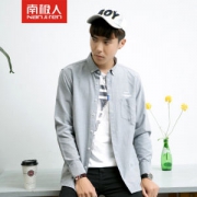 南极人 秋季新品 男士磨毛衬衣