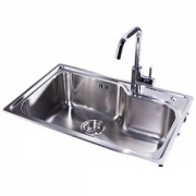 KOHLER 科勒 K-77160T-2S-NA 单槽台上厨盆+K-97274T-4-CP 龙头