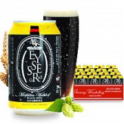 限地区：德国进口 Eysser Graf 坦克伯爵 黑啤酒 330ml*24听整箱