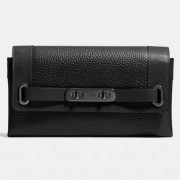 COACH 蔻驰 Swagger 长款真皮钱包 新低 3.6折$89.99