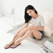 适合凑单！网易严选 条纹金属扣女士人字拖鞋