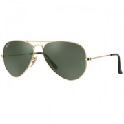 RayBan 雷朋太阳镜男女时尚款飞行员系列金色镜框绿色镜片墨镜 RB3025 181 58mm