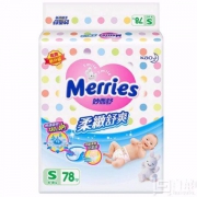 Merries  花王 妙而舒 纸尿裤 S78*4件+湿巾