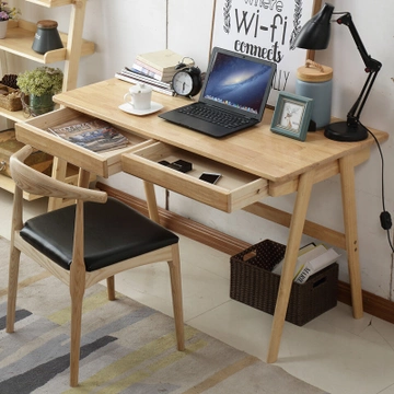 一米色彩 北欧风格实木书桌 1.2m + 椅子 简约时尚 双色可选