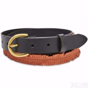 Fossil 化石 Skinny Fringe女士真皮撞色流苏皮带 Prime会员凑单免费直邮含税