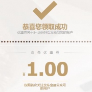 优惠券：京东白条 1元直降券