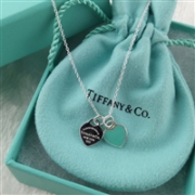 TIFFANY 蒂芙尼 纯银 RTT 双心型吊坠项链