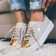 MiuMiu替代款！Puma 爆款麂皮金色子弹头女鞋  两色可选