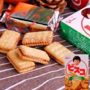 Glico格力高小麦胚芽纤维乳酸菌夹心饼干 高钙牛奶味15枚×10盒