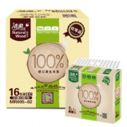 洁柔（C&S）抽纸 自然木 柔滑亲肤3层120抽面巾纸*16包（整箱销售 低白度纸巾） *2件