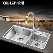 欧琳（OULIN）  OL-HT820 304不锈钢加厚双槽套装