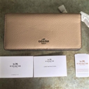 库存浅，手慢无！COACH蔻驰Colorblock Slim Wallet女士真皮手拿包/钱包 裸色款