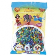 HAMA 哈玛 儿童diy创意益智玩具透明闪亮彩珠 3000粒