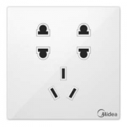 美的 （Midea）开关插座 二二三插七孔插座雅白色86型无边框