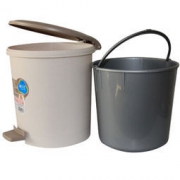 茶花 圆型脚踏卫生桶 6L*4件