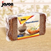 10点开始，德国原装进口 Jason 捷森 全黑麦面包 500g*2袋