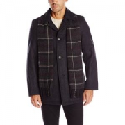 DOCKERS Melton Walking 男士羊毛混纺大衣（带围巾）