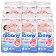 新人专享！ moony 尤妮佳 纸尿裤 L 54片/包 6包装    373.2元含税包邮（满减+用券）