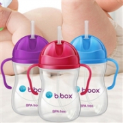 B.box 婴幼儿重力球吸管杯 防漏 240ml （葡萄紫+玫红+湖蓝）超值3件装