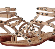 Sam Edelman Eavan女士真皮铆钉平底凉鞋