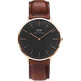 Daniel Wellington 丹尼尔•惠灵顿 DW 黑表盘 皮表带女表 DW00100142-DW00100147