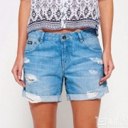 限W25码，Superdry 极度干燥 Steph Boyfriend 女士纯棉破洞牛仔短裤 Prime会员凑单免费直邮含税