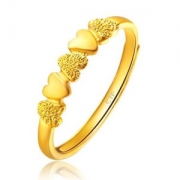 CHOW TAI FOOK 周大福 F146542 心心相印 足金戒指 3.09g