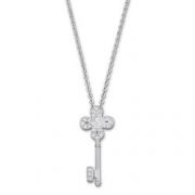 SWAROVSKI 施华洛世奇 四叶草钥匙 密镶项链  白金色 折379元（589，双重优惠）