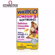 英国 Vitabiotics Wellkids 儿童深海鱼油软胶囊60粒
