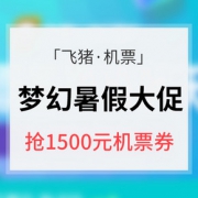 优惠券# 飞猪 梦幻暑假 国内外机票专场