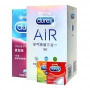 杜蕾斯（Durex）  AiR空气快感三合一16只+紧型4只+倍滑超薄2只或螺纹2只