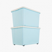 当当优品  加厚滑轮整理箱 50L 2个装  环保PP材质