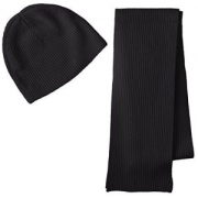 Williams Cashmere Ribbed 男士羊绒围巾帽子套装